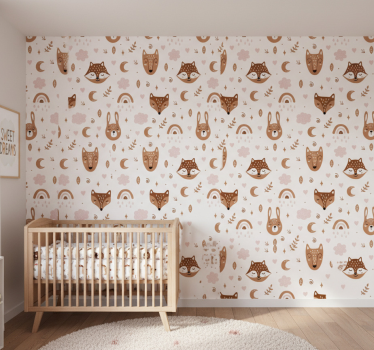 Metsän eläimet lastenhuoneen tapetti - Tenstickers