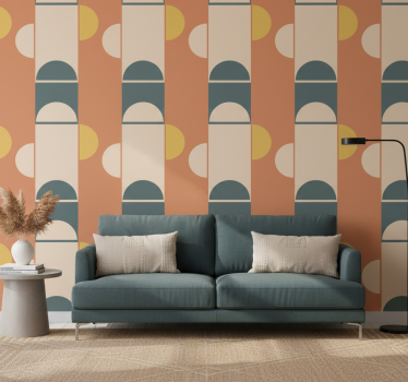 Moderni tapetti puolikuut ja suorakulmiot geometrinen taide - Tenstickers