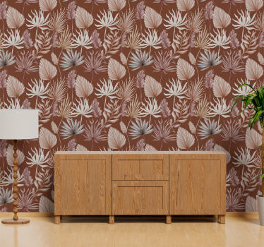 Monsteran lehdet terrakotta tapetti - Tenstickers