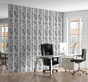 Mustavalkoinen geometrinen muotoilu tapetti toimistoon - Tenstickers