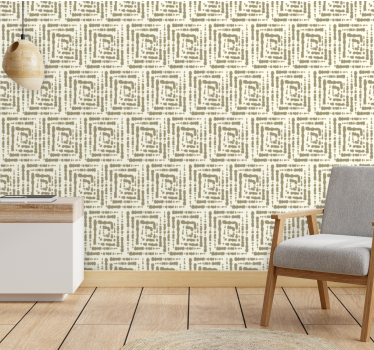 Beige neliön kuvio eteisen tapetti - Tenstickers