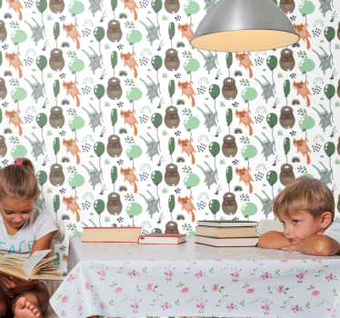 Orava karhu söpö kani viidakko tapetti - Tenstickers
