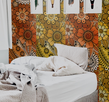Paisley intialainen tyyli tapetti ornamentti - Tenstickers