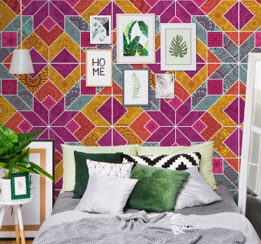 Paisley mosaiikki tapetti geometrinen - Tenstickers
