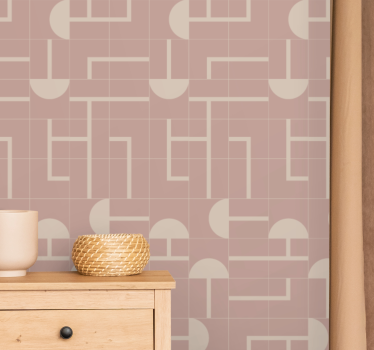 Beige pehmeät muodot geometrinen tapetti - Tenstickers