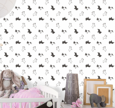 Pentu luonnoksia kuvio koira tapetti - Tenstickers