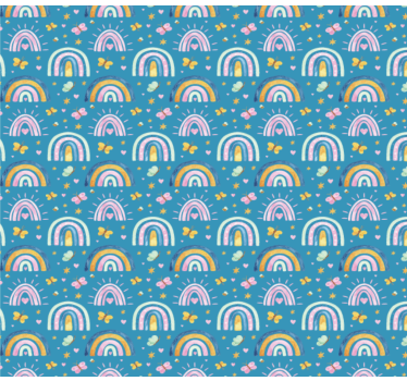 Perhos sateenkaarikuviot lastenhuoneen tapetti - Tenstickers