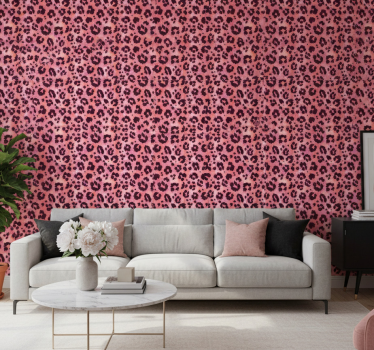 Pinkki leopardieläintapetti - Tenstickers