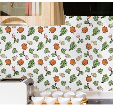 Pippuria ja avokadoja keittiön tapetti - Tenstickers