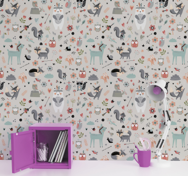 Pohjoismainen metsäteemainen tapetti Tapetti lastenhuoneeseen - Tenstickers