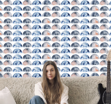 Puoliympyrän linjat vaakaraita tapetit - Tenstickers