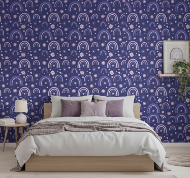 Purppuratkaisut makuuhuoneen tapetti - Tenstickers