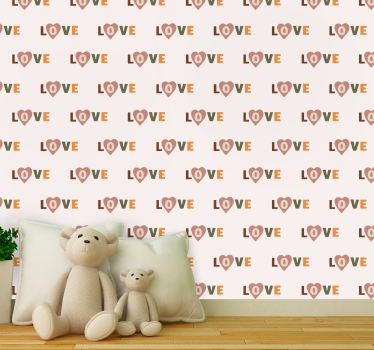 Rakkaustekstikuvio teksti tapetti - Tenstickers