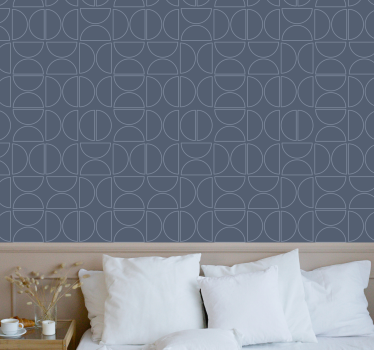 'rasch-symmetriakäyrä geometrinen tapetti neliökuvioinen - Tenstickers