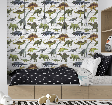 Realistiset dinosaurukset makuuhuoneen tapetti - Tenstickers