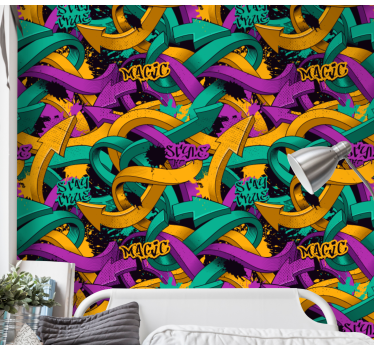 Realistiset graffiti-nuolet taiteellinen tapetti - Tenstickers