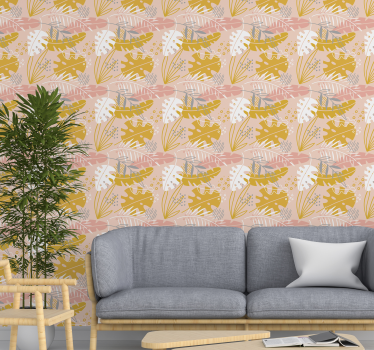 Retro kukat luonto tapetti - Tenstickers