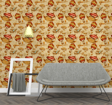Ruokasali vintage tapetti - Tenstickers