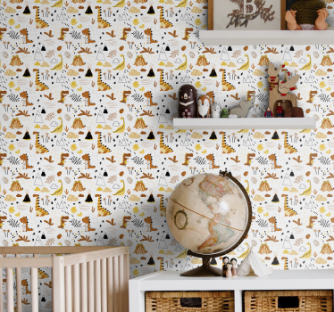 Safari seikkailu dinosaurus tapetti - Tenstickers