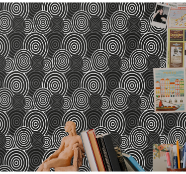 Samankeskiset ympyrät geometrinen tapetti - Tenstickers