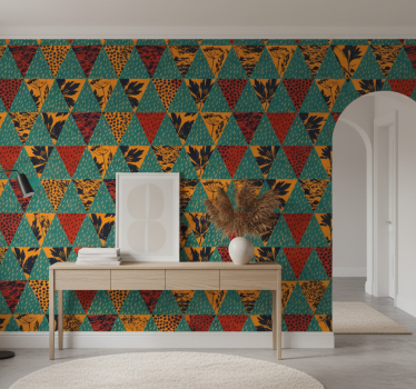 Sateen geometrinen taidekäytävätapetti - Tenstickers