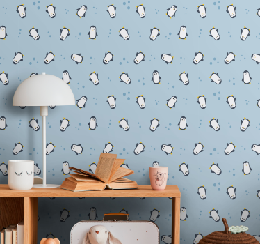 Saumaton pingviinikuvio Tapetti lastenhuoneeseen - Tenstickers