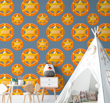 Sheriffin merkkikuvio muokattava tapetti - Tenstickers