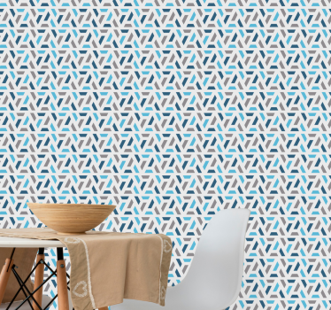 Sininen ja vihreä geomtric kuvio tapetti olohuone - Tenstickers