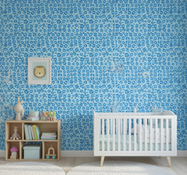 Sininen pilkullinen tapetti lastenhuoneeseen - Tenstickers