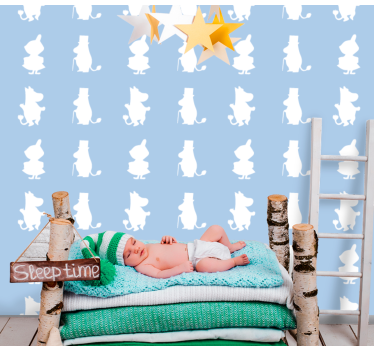 Siniset muumihahmot Tapetti lastenhuoneeseen - Tenstickers