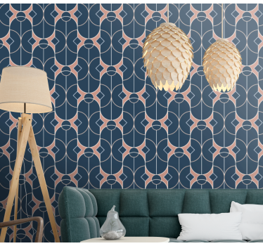 Suunnitella geometrisia muotoja tapetti olohuone - Tenstickers