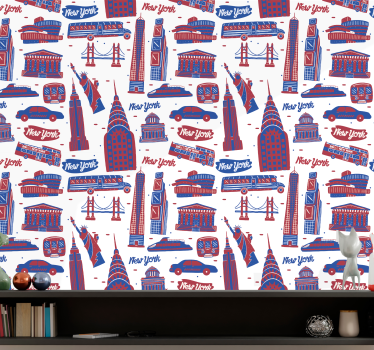 Suurkaupunkien kuvakkeet new york tapetti - Tenstickers