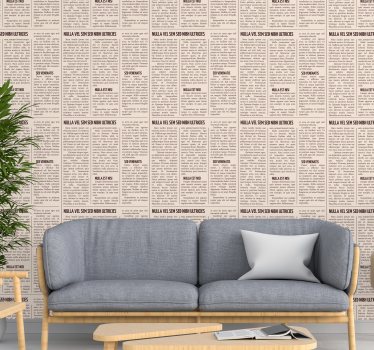 Tapetti vintage sanomalehti tulosta abstrakteja tapetteja - Tenstickers