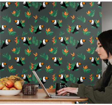 Tukaani kuvio lintu tapetti - Tenstickers