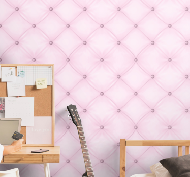 Tyylikäs vaaleanpunainen napitus efekti tapetti - Tenstickers