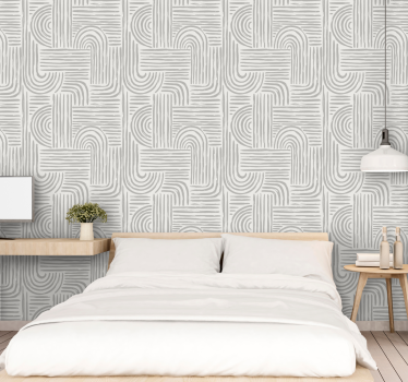 Tyylikkäät kaarevat linjat geometrinen tapetti - Tenstickers
