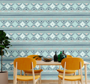 Etnisyys pehmeillä sävyillä geometrinen tapetti - Tenstickers