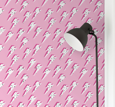 Vaaleanpunainen salama Tapetti nuoren huoneeseen - Tenstickers