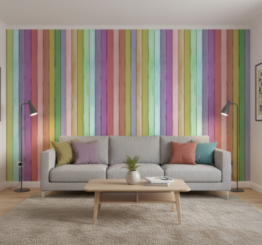 Vaaleat puulankut ornamentti tapetti - Tenstickers