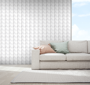 Valkoinen neliö 3D tapetti - Tenstickers