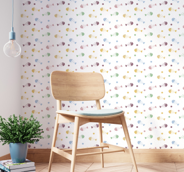 Värikäs kalanruoto tapetti - Tenstickers