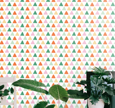 Värikäs kolmion muotoinen kuvio geometrinen tapetti - Tenstickers