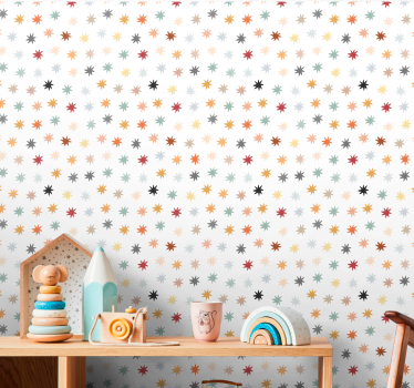 Värikäs tähtikuvio lastenhuoneen tapetti - Tenstickers