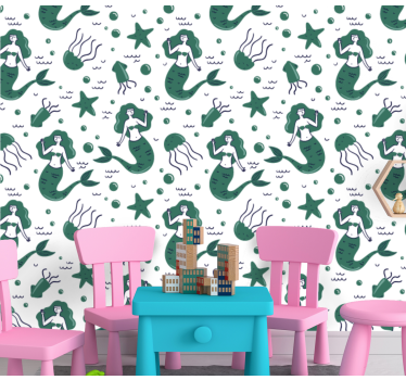 Vedenalaiset merenneidot luonto tapetti - Tenstickers