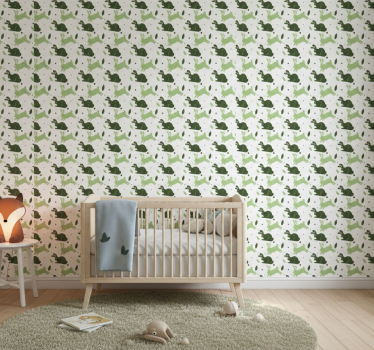 Vihreät kanit dinosaurus tapetti - Tenstickers