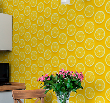 Viipaloidut sitruunat ornamentti tapetit - Tenstickers