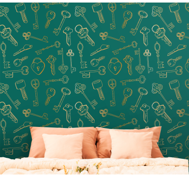Vintage avainkuvioita ornamentti tapetti - Tenstickers