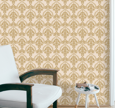 Kukka beige yksityiskohtia vintage tapetti - Tenstickers