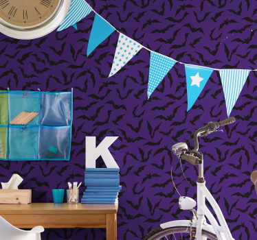 Violetti tausta lepakoilla lila tapetti - Tenstickers