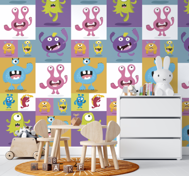 Ystävällinen hirviöitä lapset tapetti - Tenstickers